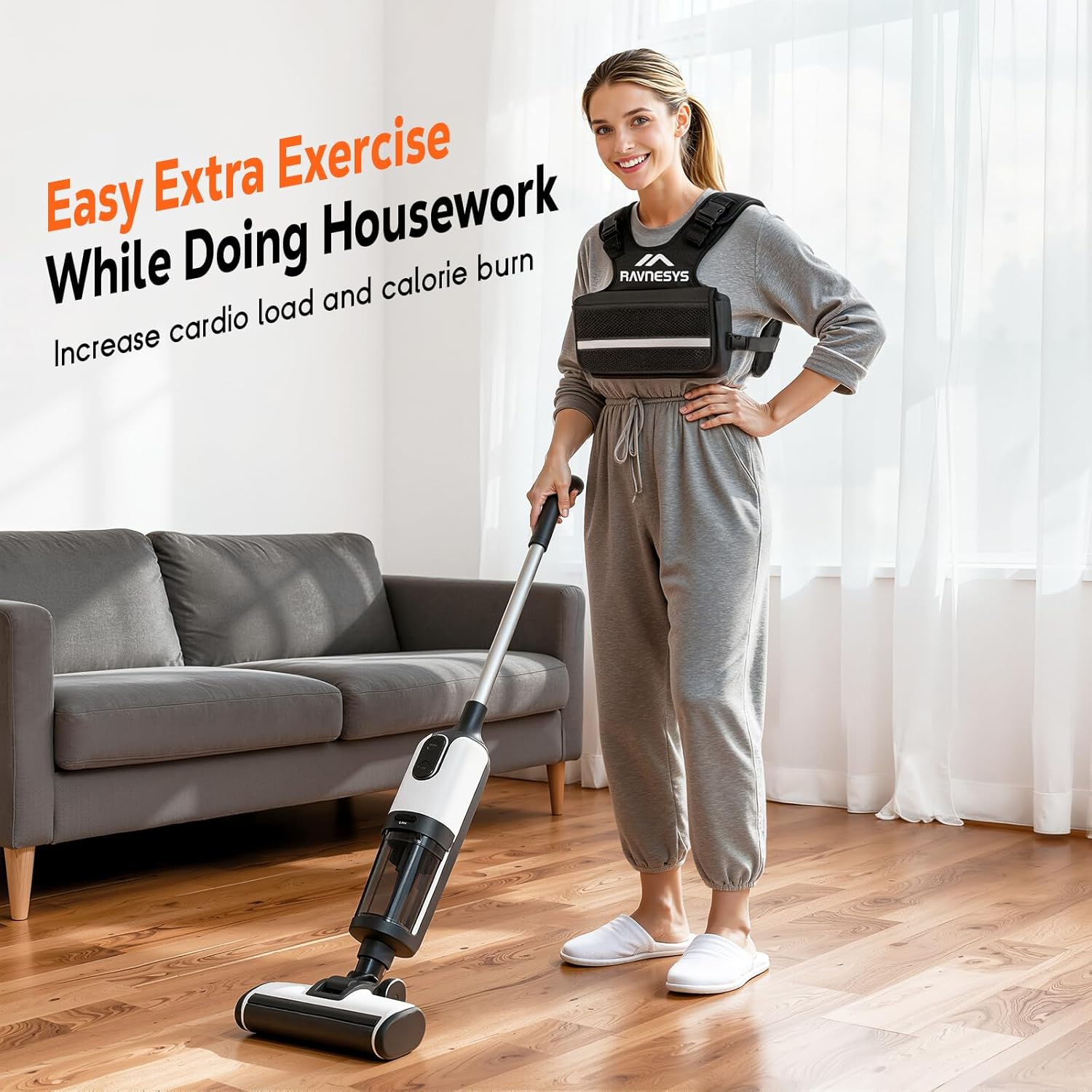 Adjustable Weighted Vest for Men & Women - 1-12/1-20/1-30 LBS with Reflective Strip