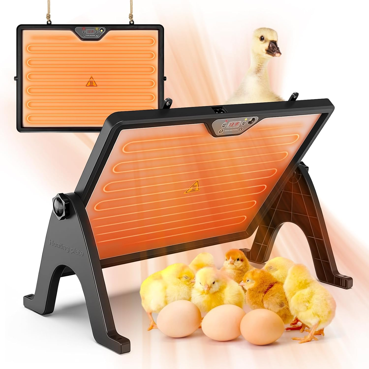 Chicken Coop Heater - 360° Rotatable Dual-Side Heating with Precise Temperature Control for Poultry, Pets & Incubators