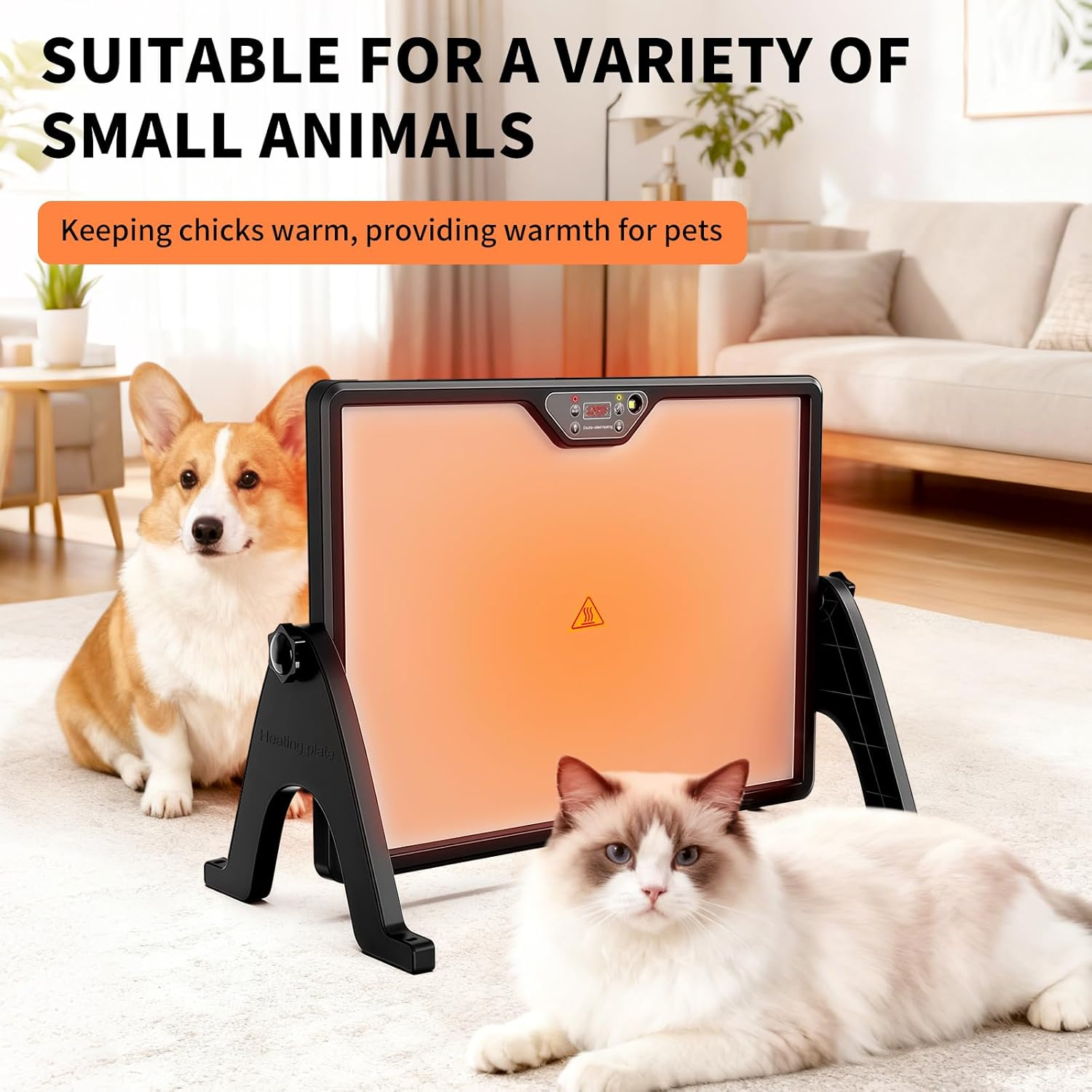 Chicken Coop Heater - 360° Rotatable Dual-Side Heating with Precise Temperature Control for Poultry, Pets & Incubators