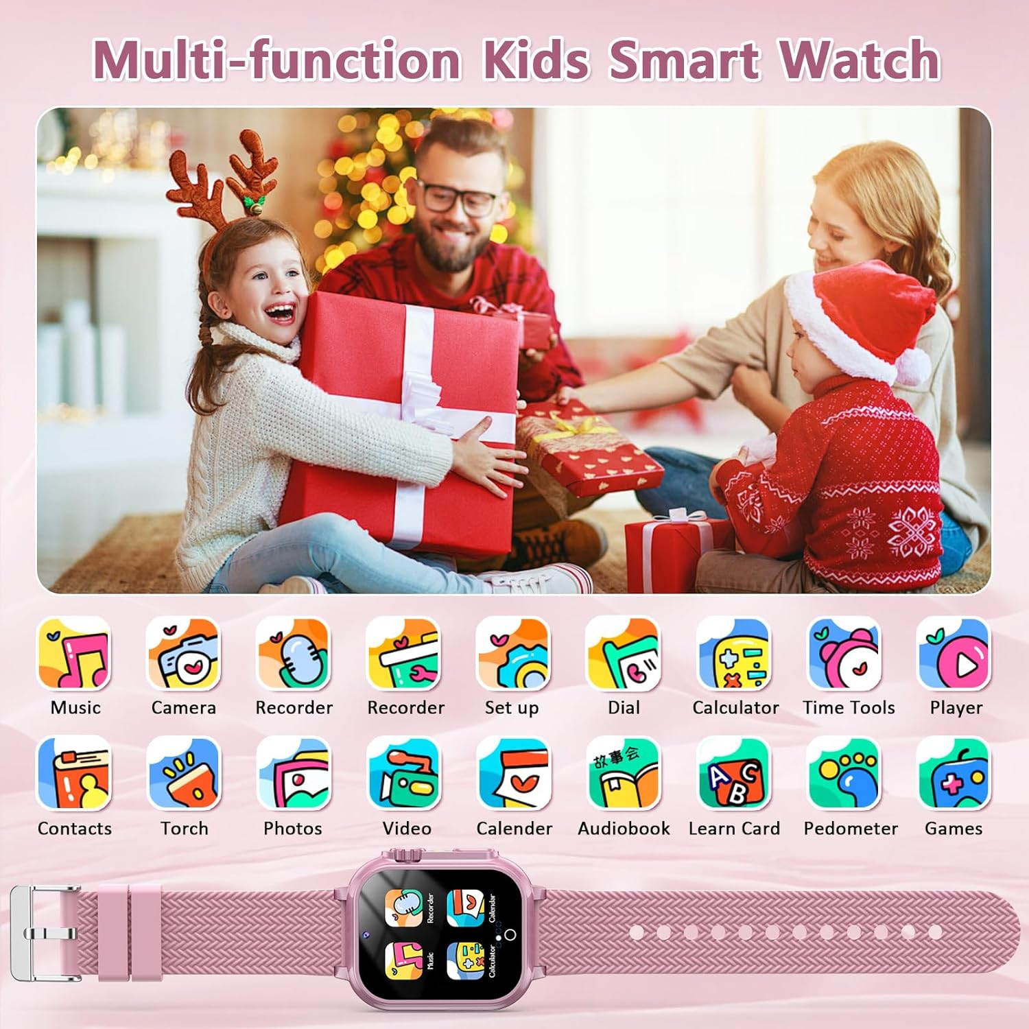 Kids Smart Watch for Girls Ages 5-12 - 32 Games, HD Touch Screen, Camera & Music Player - Educational Birthday Gift Toy for Girls 4-10