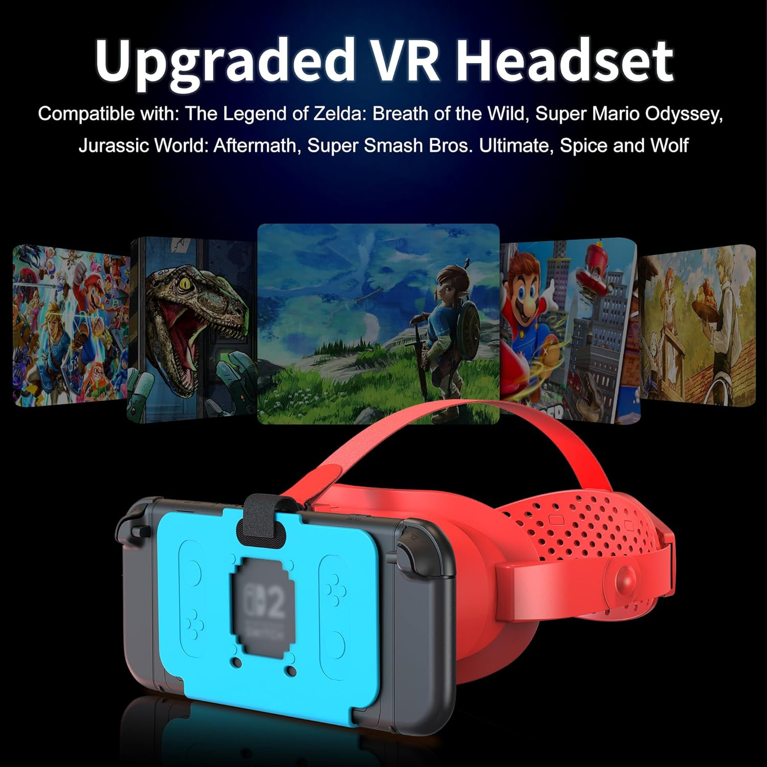 VR Headset for Switch 2 - Upgraded VR Glasses with Adjustable HD Lenses and Head Strap