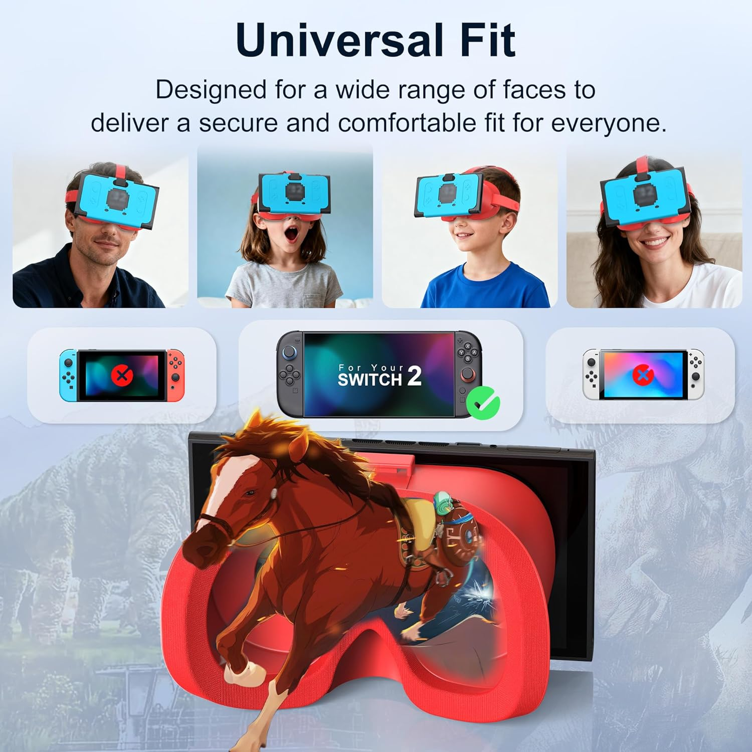 VR Headset for Switch 2 - Upgraded VR Glasses with Adjustable HD Lenses and Head Strap