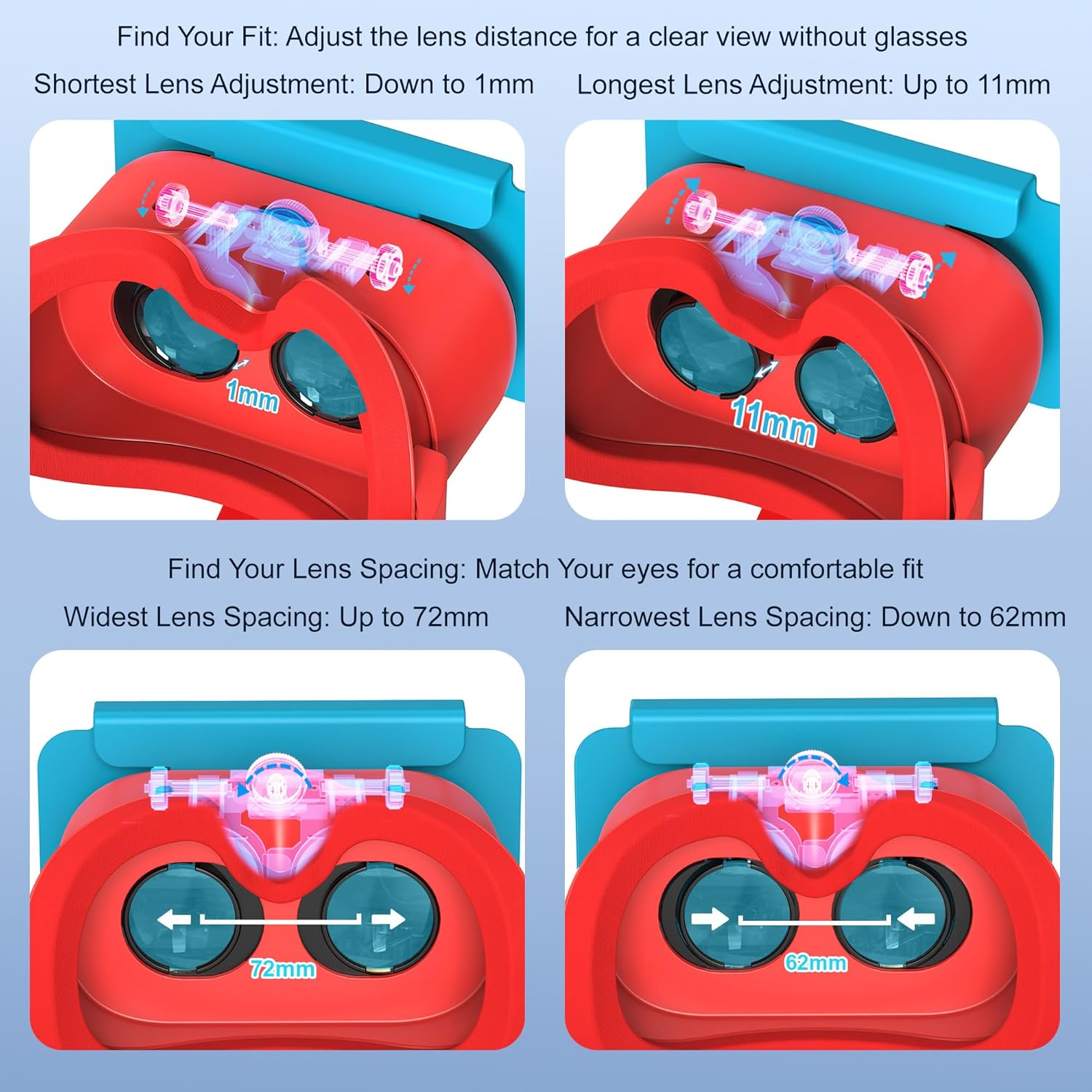 VR Headset for Switch 2 - Upgraded VR Glasses with Adjustable HD Lenses and Head Strap