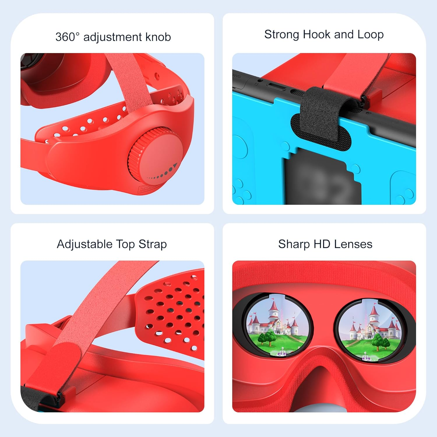 VR Headset for Switch 2 - Upgraded VR Glasses with Adjustable HD Lenses and Head Strap