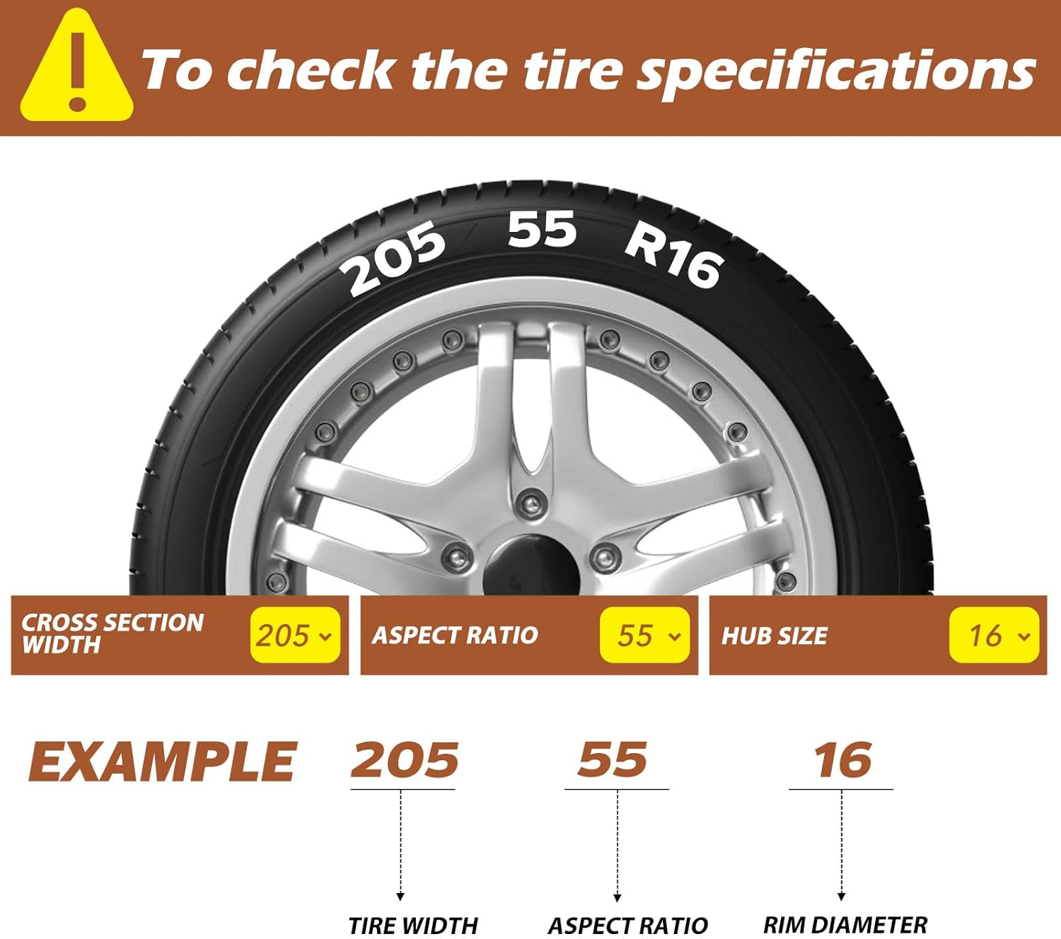 Snow Chains for SUV Car Pickup Trucks - Universal Adjustable Emergency Traction Chains 8PCS (Tire Width 215-265MM)