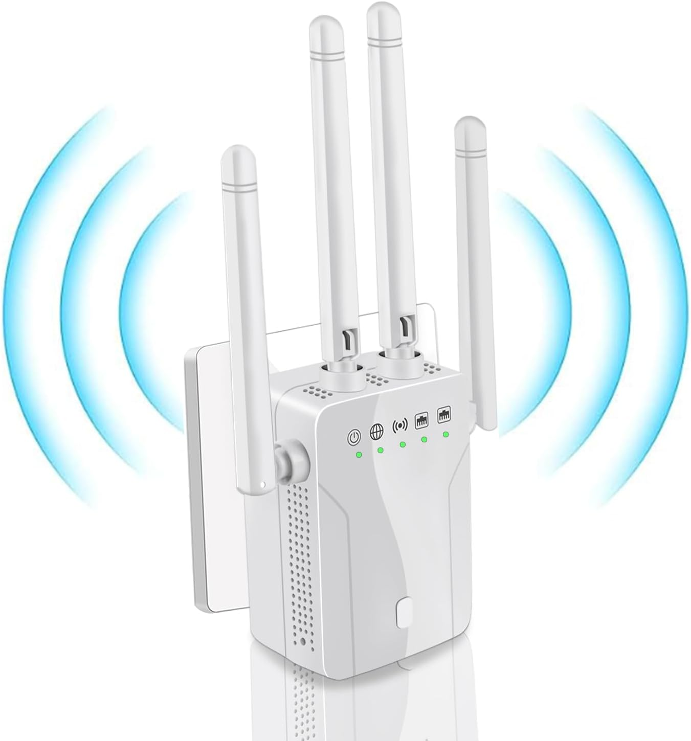 WiFi Extender Signal Booster - Long Range Repeater Covers 8700 Sq Ft for 45 Devices - Apartment Basement Office House