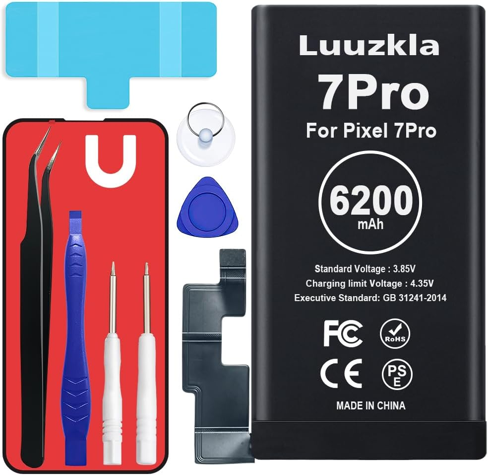 Google Pixel 7 Pro Battery Replacement 6200mAh - Upgraded High Capacity Battery with Tool Kit & 24 Month Warranty