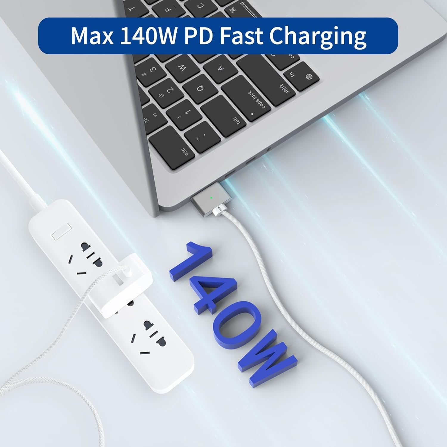 140W USB-C to MagSafe 3 Cable 6.6FT - Fast Charging Cable for MacBook Air M2/M3 & MacBook Pro M1/M2 14" 16"