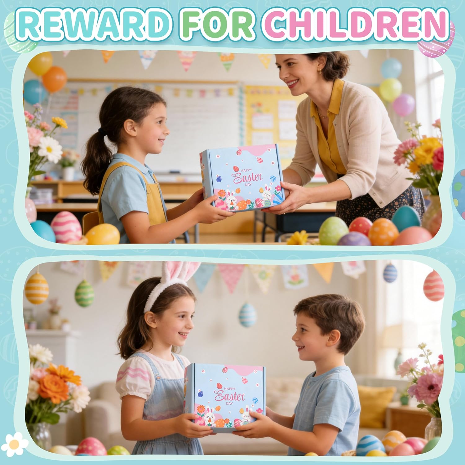 Easter Bunny Figurines 12PCS - Realistic Bunny Toys for Easter Basket Stuffers, Egg Fillers, Party Decorations & Kids Gifts