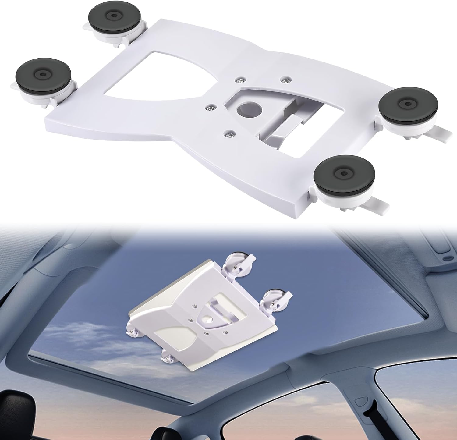 Starlink Mini Mount for Roof - 4 Adjustable Suction Cup Holder for Car/RV Glass, Anti-Gravity Mount for Camping, Travel & Signal Reception (White)