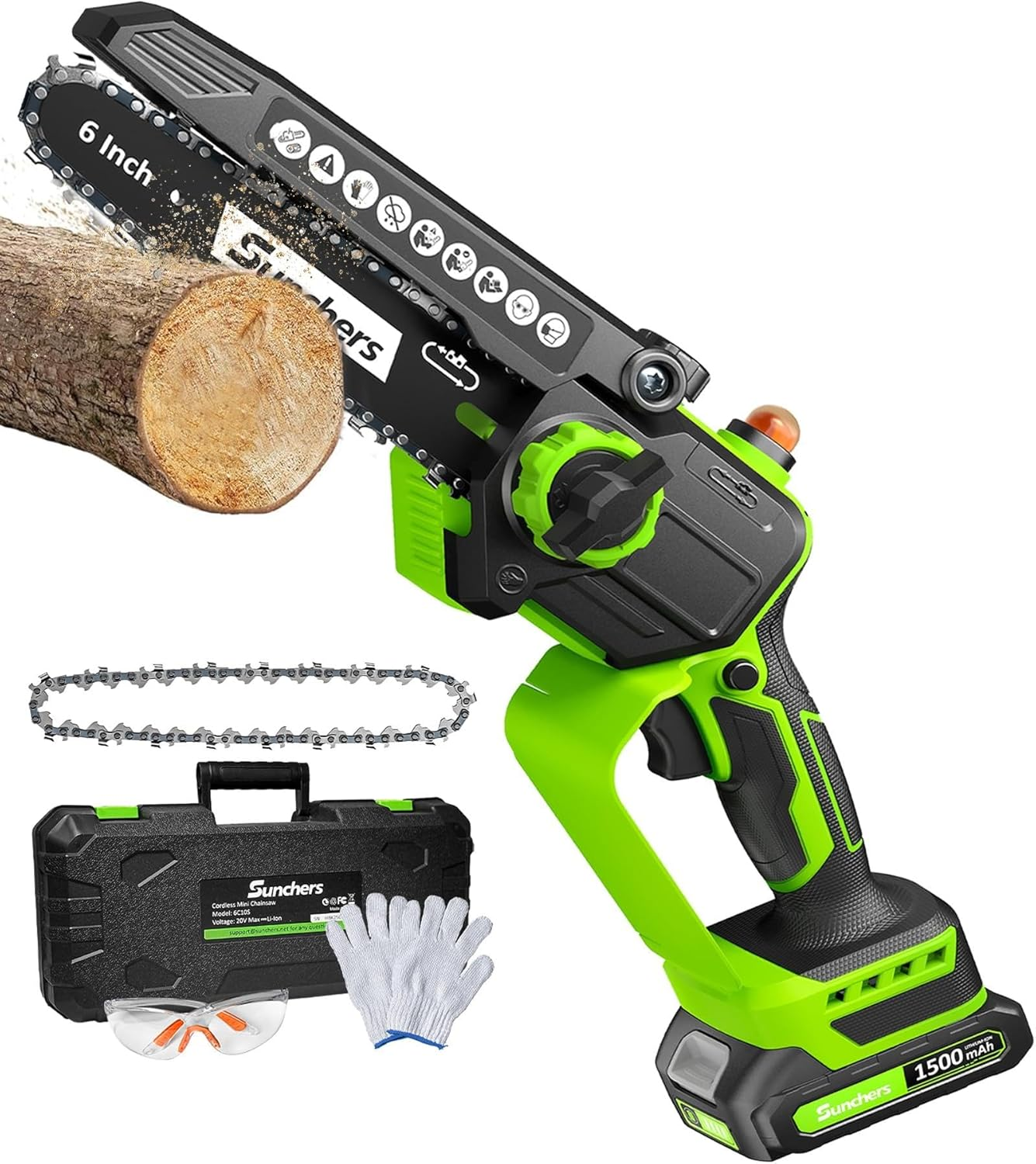 Mini Chainsaw Cordless - 6 Inch Electric Chainsaw with Auto Oiler & 2 Batteries