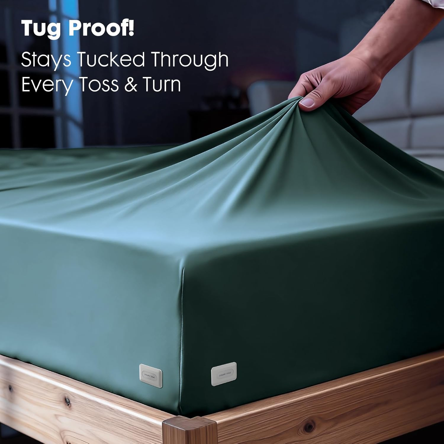 Bed Sheet Holders for Corners - Snap-Lock Sheet Locks Keep Fitted Sheets Firm & Tight (Set of 4)