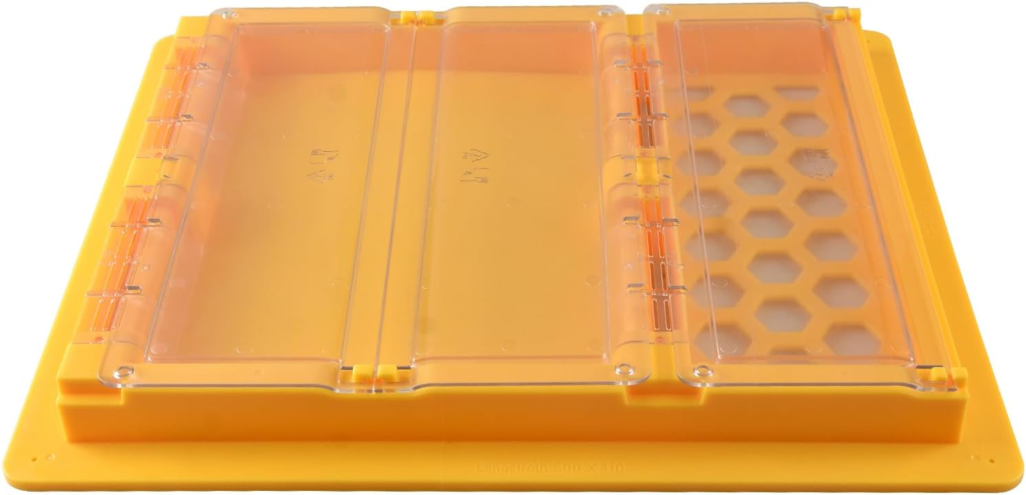 Bee Top Feeder for Hives - Dry & Wet Separation Design, Large Capacity Water/Pollen Slurry Feeder for Beekeeping 19.7X16inch