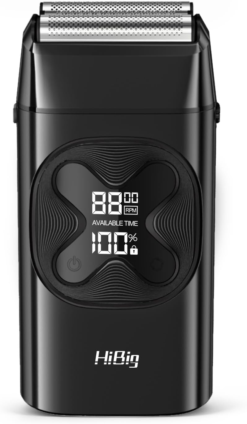 2-in-1 Double Foil Shaver Men LED Cordless Obsidian Black