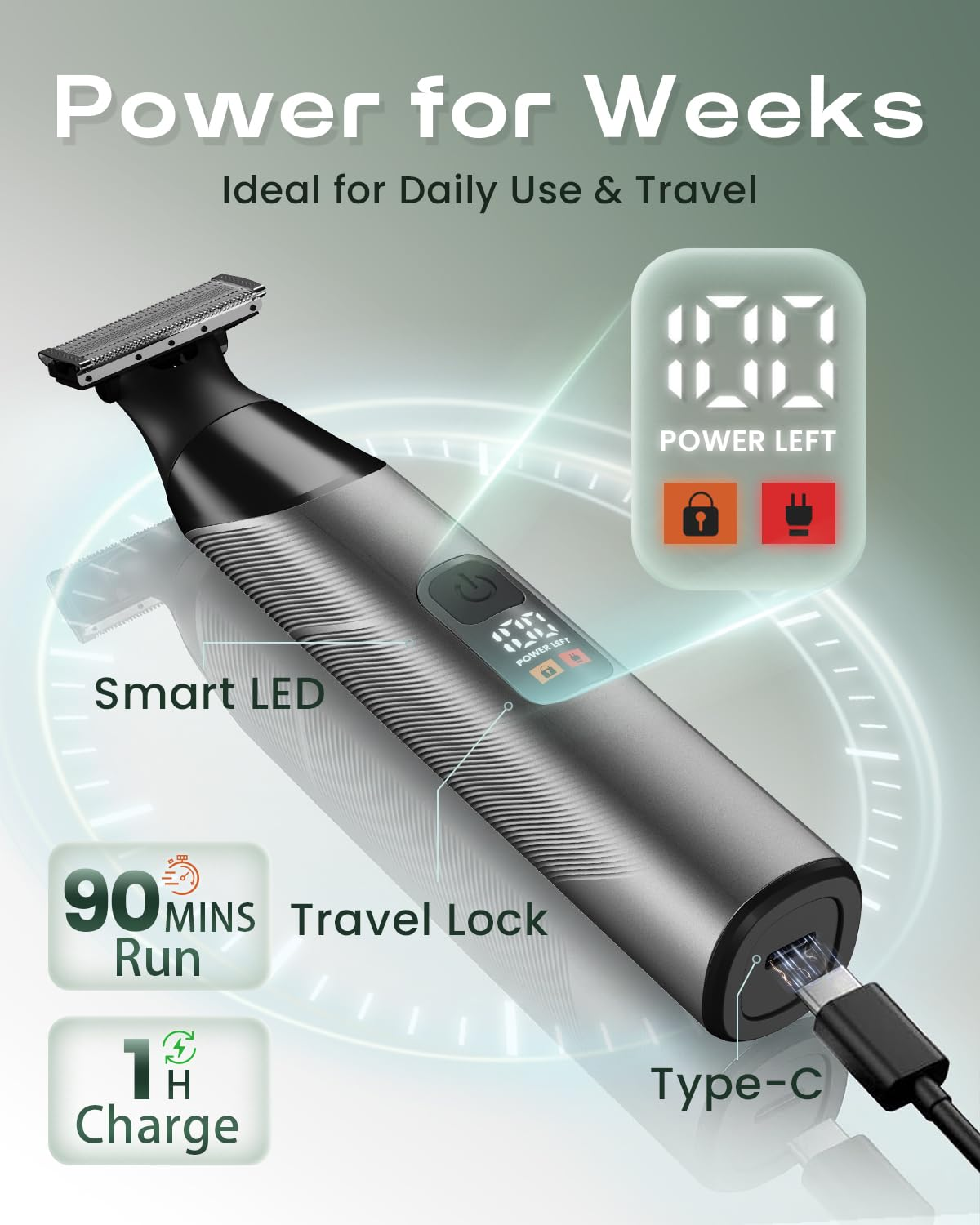Body Hair Trimmer for Men IPX7