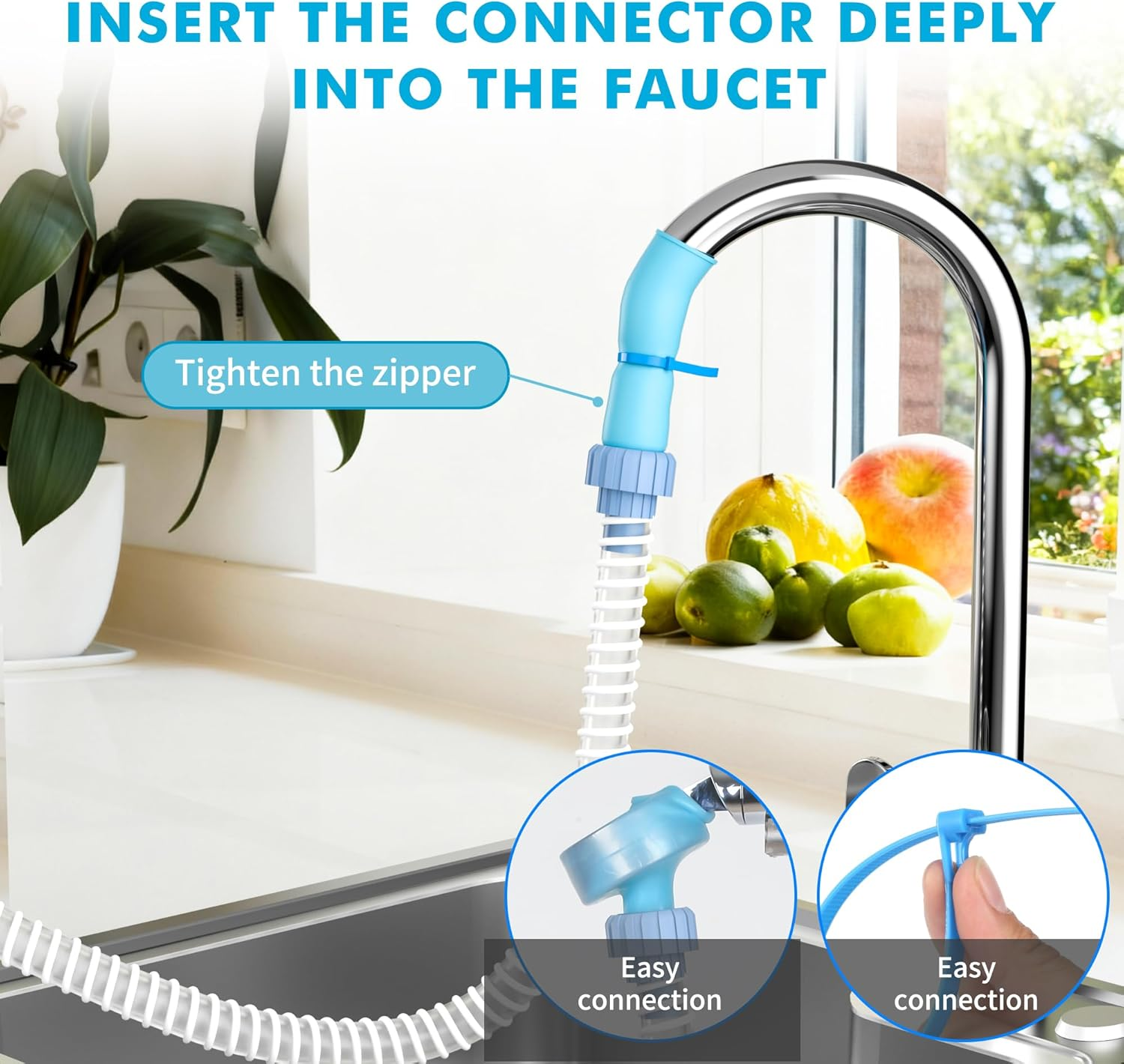 Clip-On Tub Faucet Hose 5FT