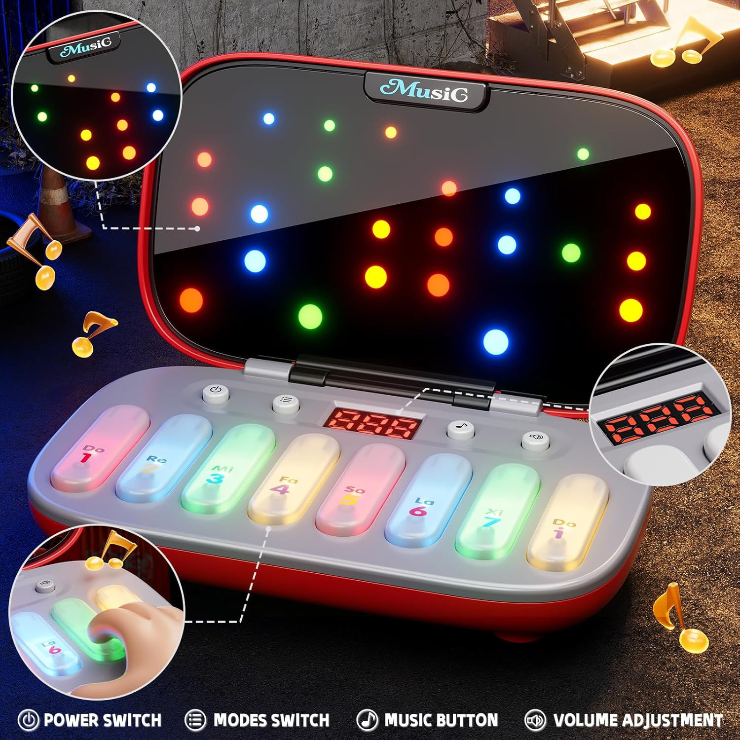 Kids Keyboard Piano Toy with Glowing Keys 7 Modes