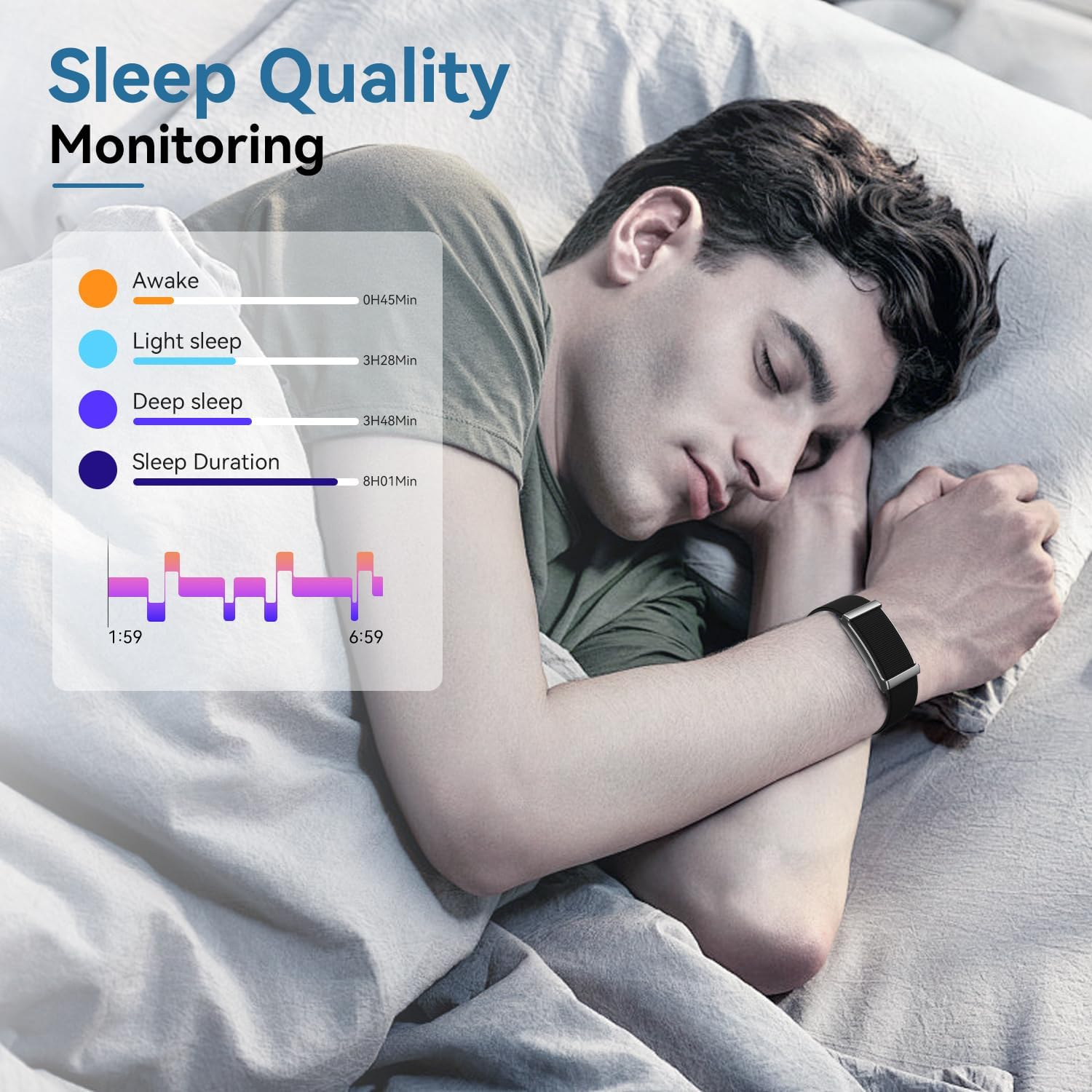 Smart Bracelet Fitness Tracker Heart Rate Sleep Tracking