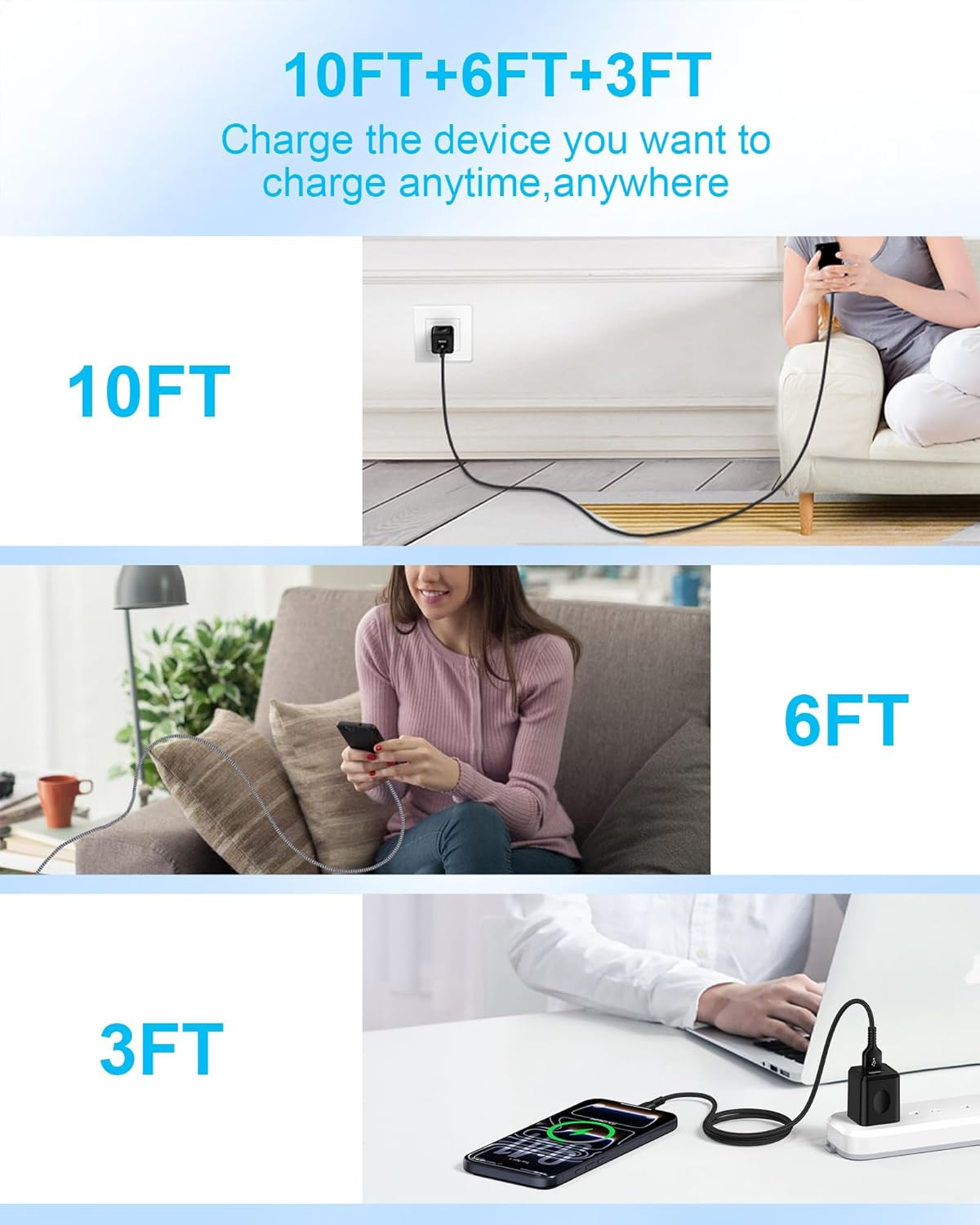USB-C CarPlay Cable Fast Charging iPhone 17 16 15 3FT