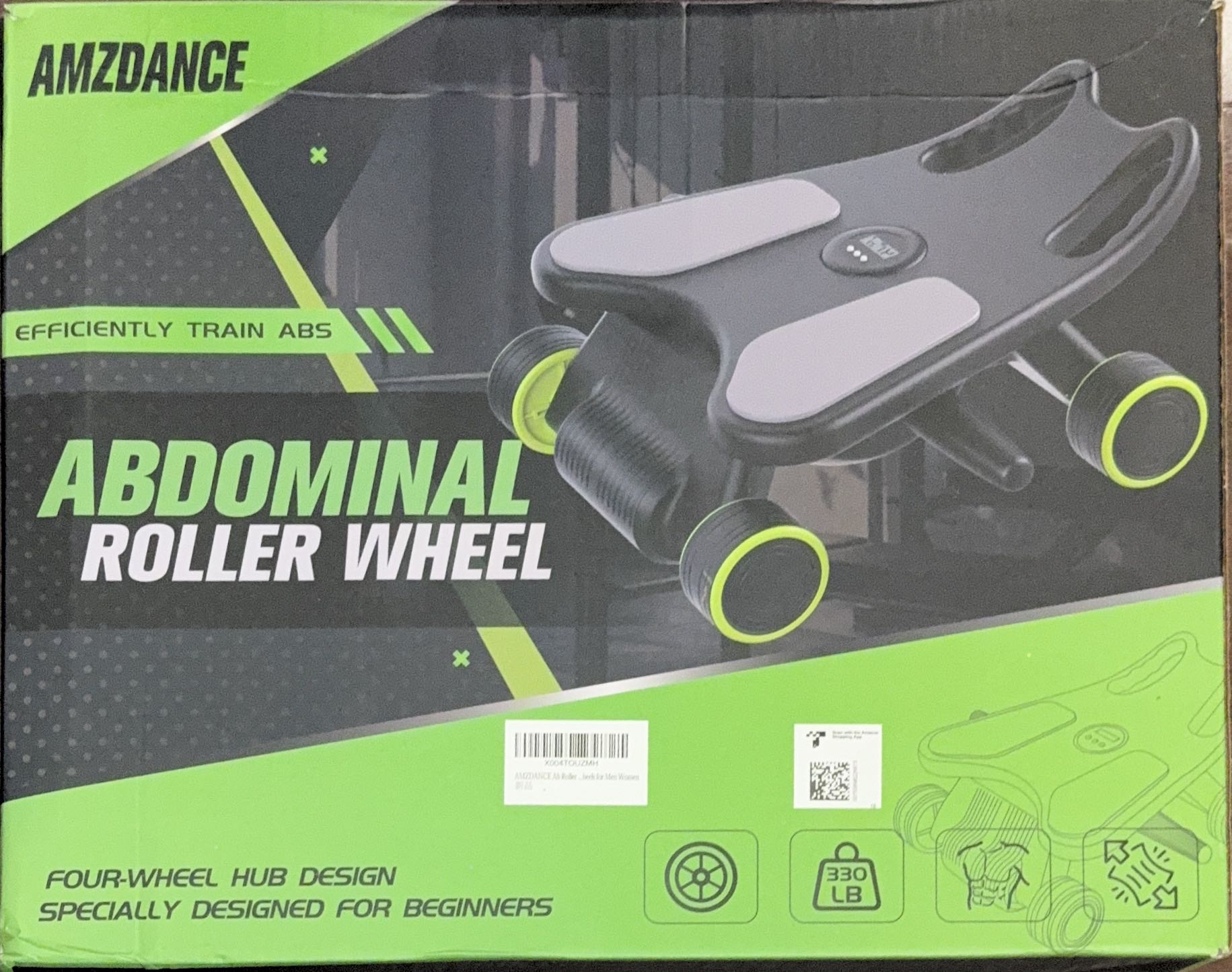 Ab Roller with Elbow Support - 4-Wheel Core Workout Machine for Home Gym Abdominal Training