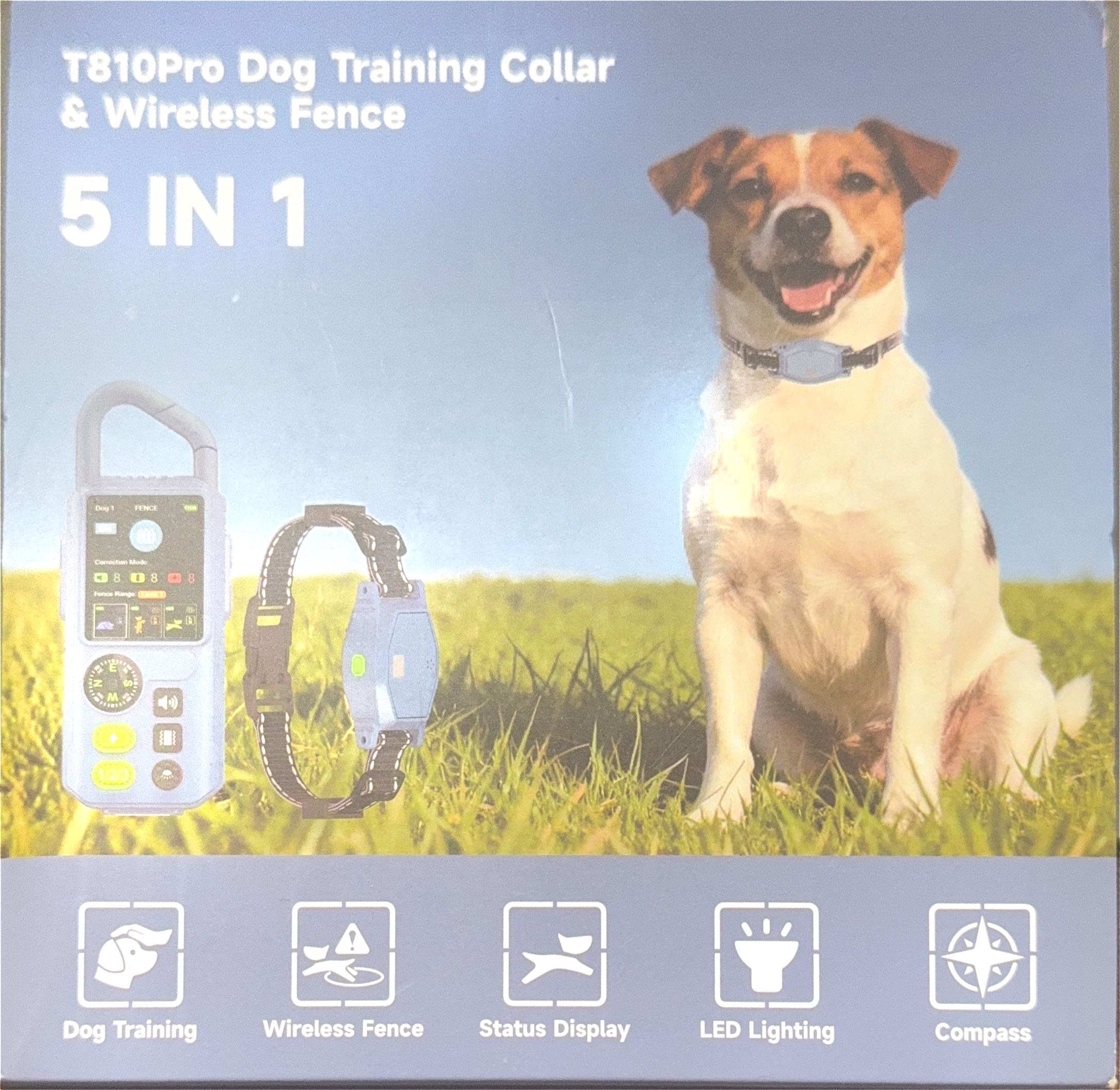 T810Pro 5-in-1 Dog Training Collar Wireless Fence LED
