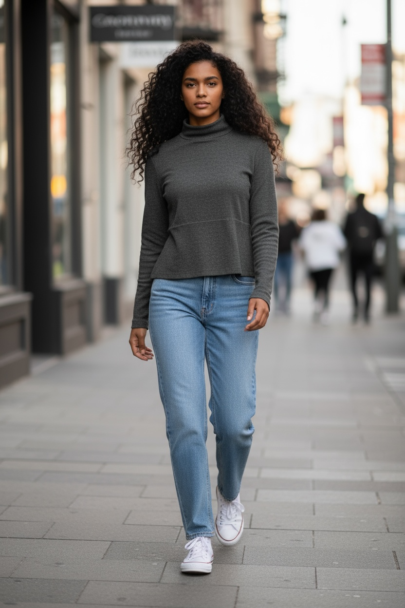 Women's Lightweight Knit Turtleneck Sweater - Long Sleeve Fitted Pullover