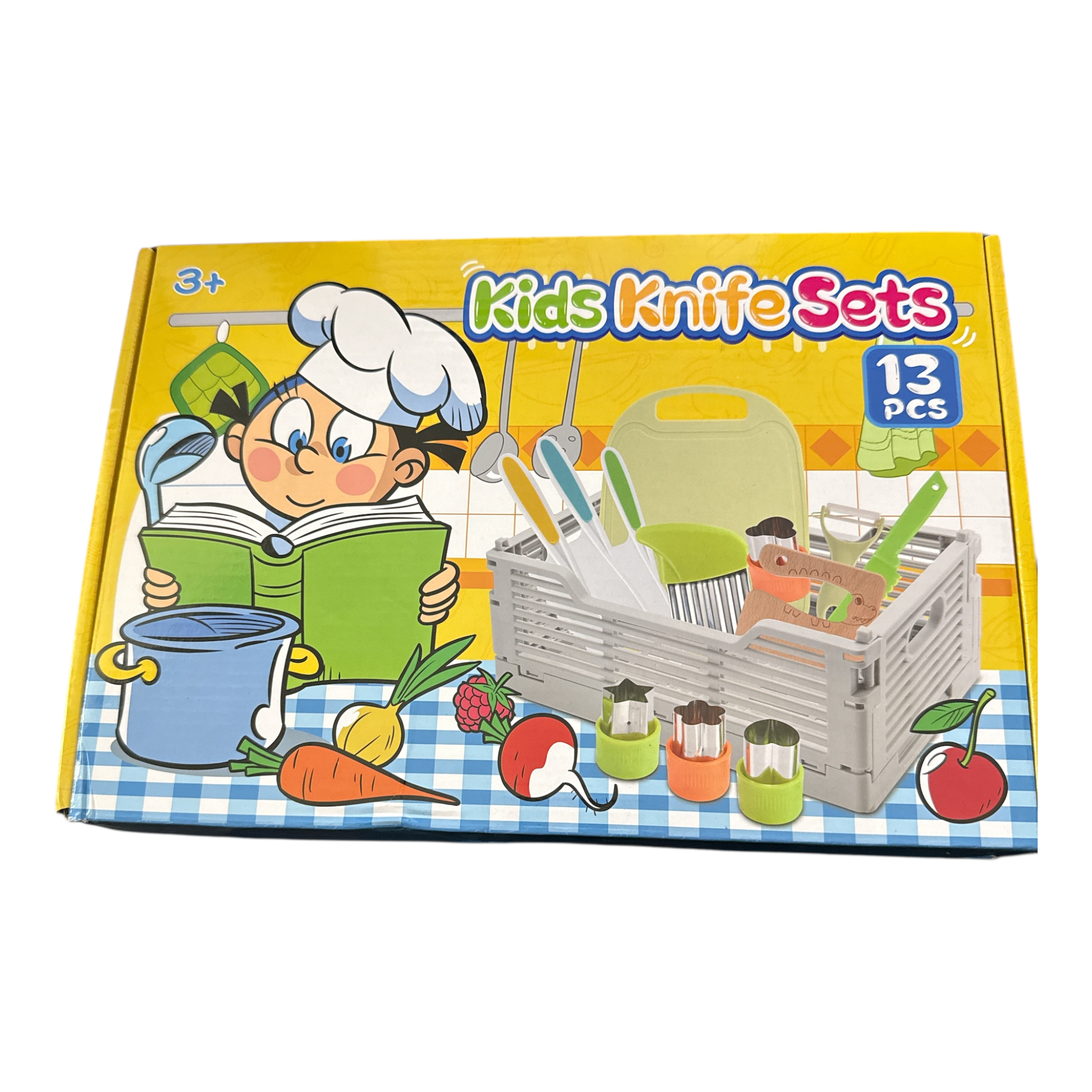 Kids 13 Piece Knife Set - Safe Children's Kitchen Knives with Storage Case for Young Chefs