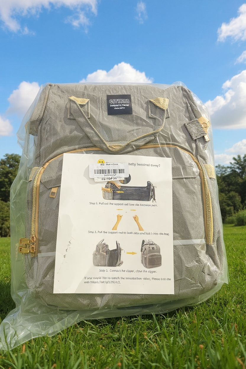 3-in-1 Diaper Bag Backpack with Travel Bassinet - Foldable Baby Bed & Changing Station