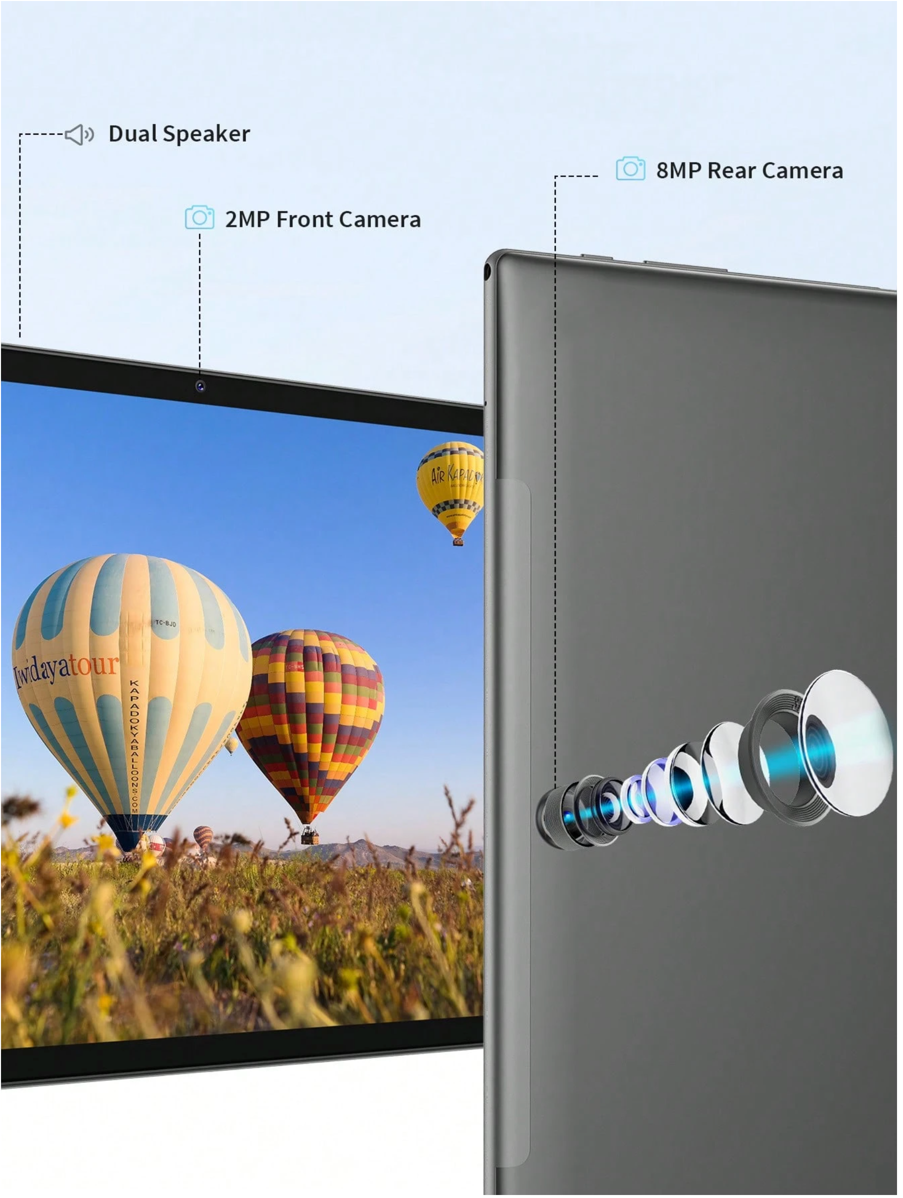 Android 14 Tablet 10 Inch with Keyboard and Mouse - 8GB RAM (4+4) + 64GB ROM, RK3562 Quad-Core, 6000mAh Battery, WiFi Tablet