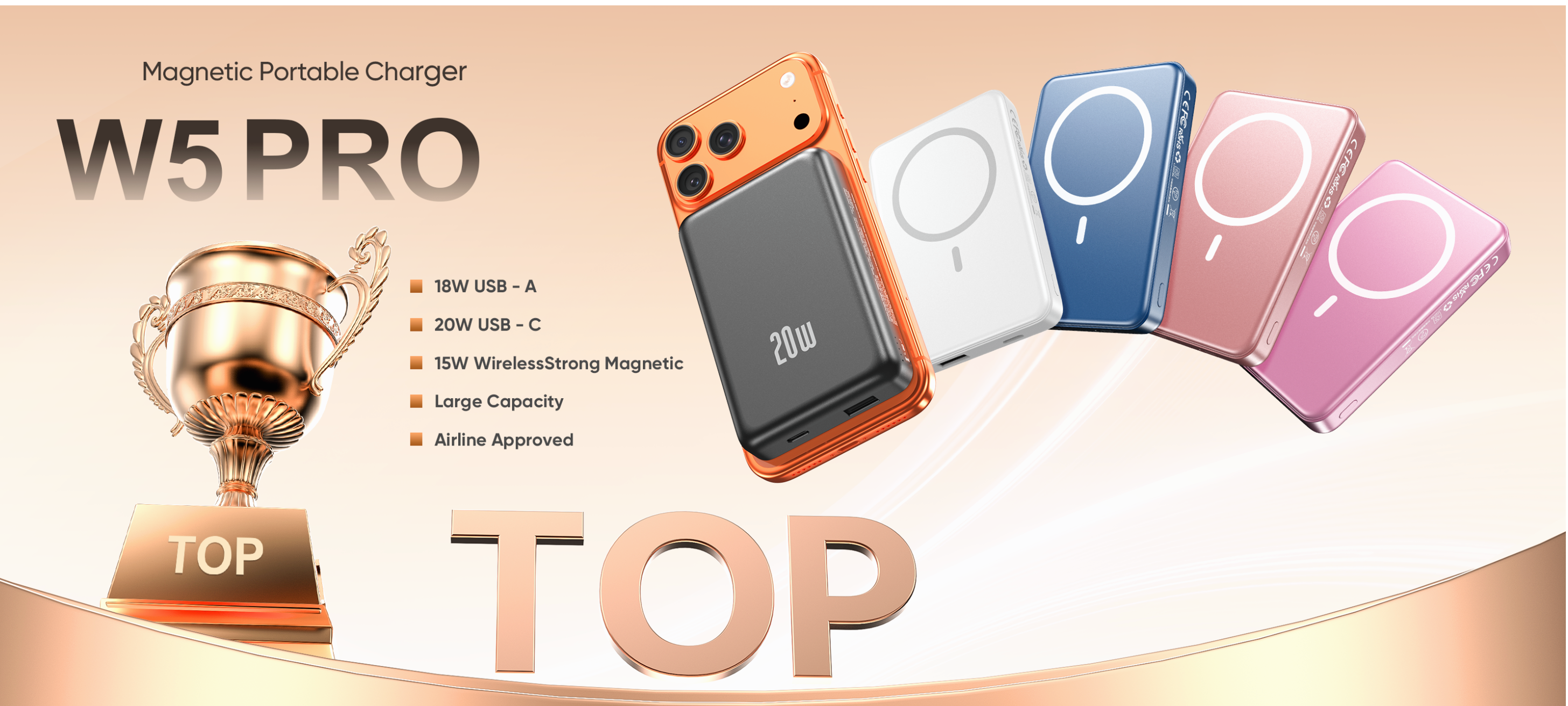 MagSafe Portable Charger 10000mAh - 22W Fast Charging Magnetic Power Bank for iPhone 17/16/15/14/13/12