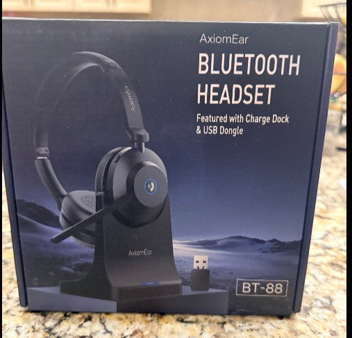 AxiomEar BT-88 Bluetooth Headset Charge Dock USB