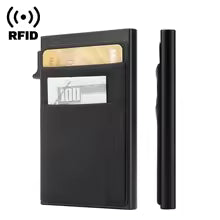 Men's Minimalist Slim RFID Blocking Wallet Pop Up Card Holder Wallet for Men
