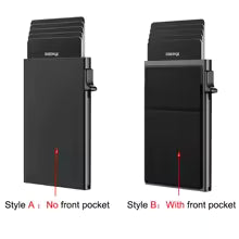 Men's Minimalist Slim RFID Blocking Wallet Pop Up Card Holder Wallet for Men