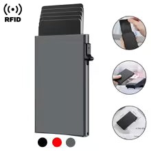 Men's Minimalist Slim RFID Blocking Wallet Pop Up Card Holder Wallet for Men