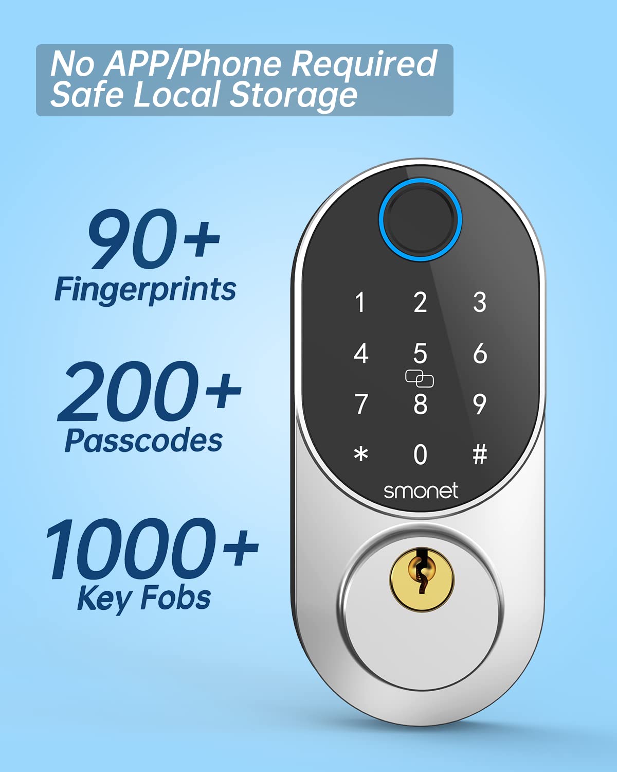 Smonet smart digital door lock Keyless Entry Front Door Lock