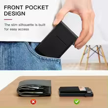 Men's Minimalist Slim RFID Blocking Wallet Pop Up Card Holder Wallet for Men