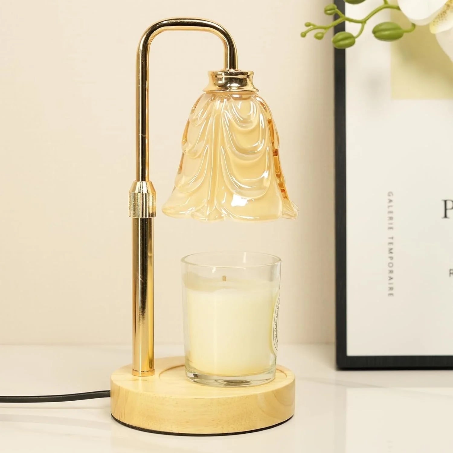 Adjustable Height Dimmable Candle Warmer Lamp with Timer