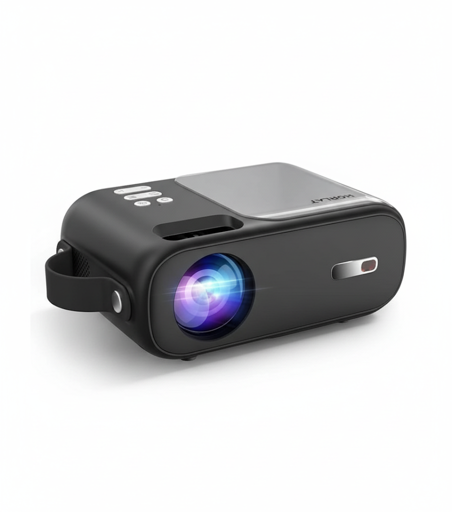 HORLAT Mini Projector – 5G WiFi + Bluetooth, 9000L Brightness, HD Home Theater