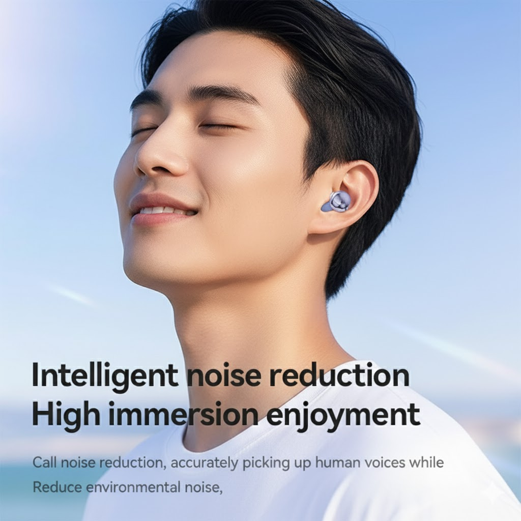 Open Ear Earbuds - Bluetooth 5.4 Wireless Headphones with Adaptive Noise Cancelling Mic