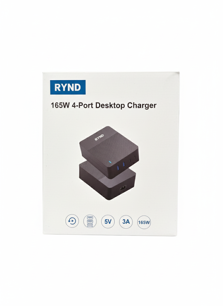 RYND 165W GaN USB-C Fast Charger - 4-Port Charging Station for iPad & iPhone 17