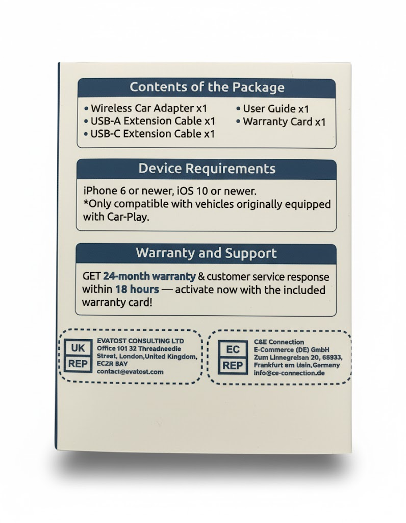 Apple Wireless CarPlay Adapter - Upgrade Wired to Wireless for iPhone 6+