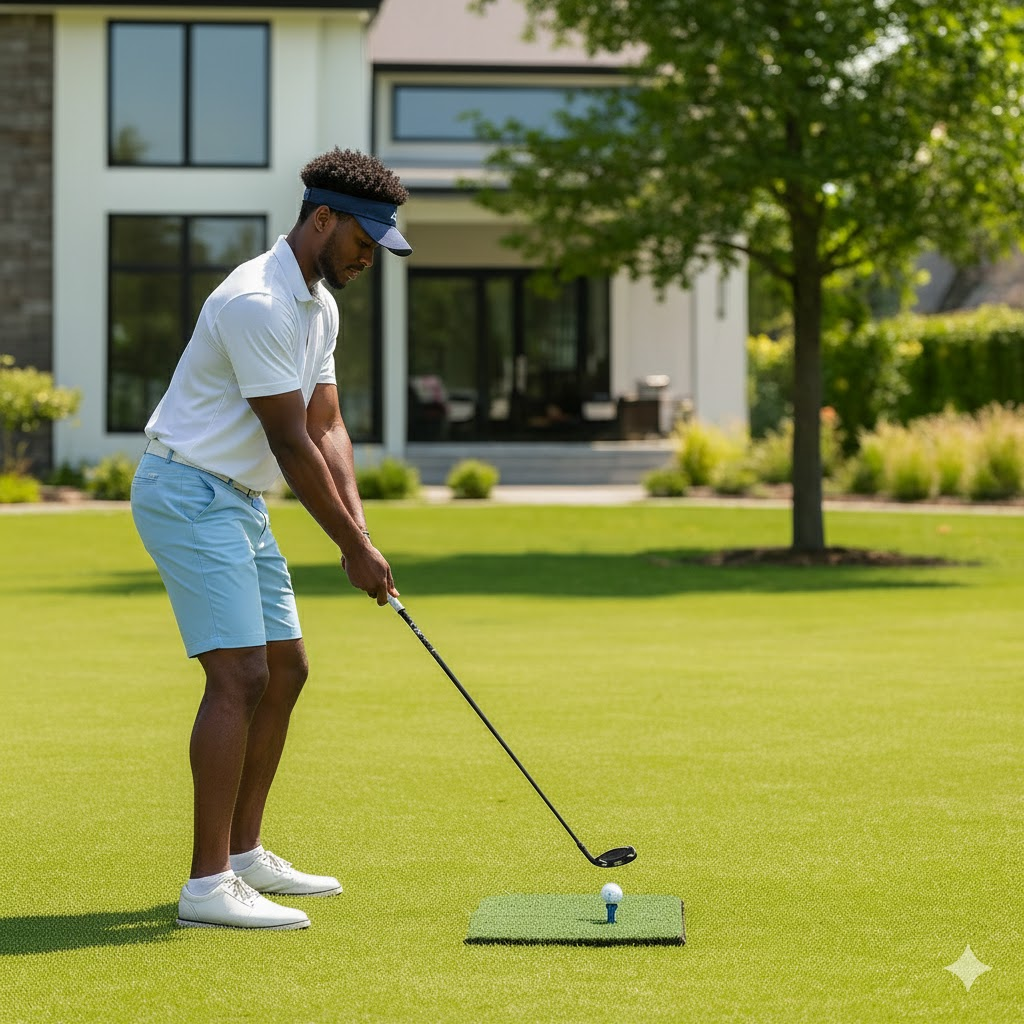 Premium Golf Practice Mat - 2x1 ft Hitting Surface for Indoor & Outdoor Training