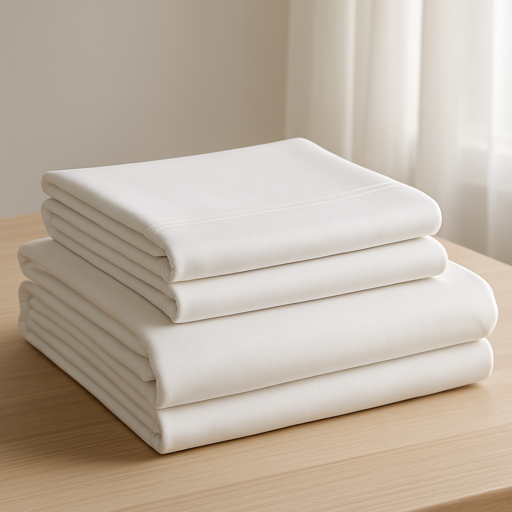TUK SLEEP Bamboo Sheet Set King 4pc Cooling Silky White - lifestyle 1