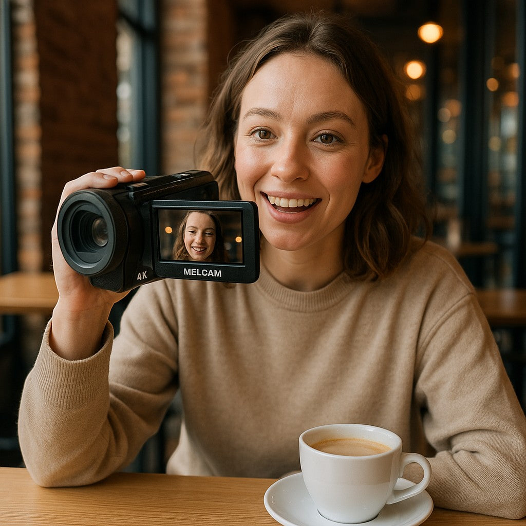 MELCAM 4K Vlogging Camera 48MP 16X Zoom WiFi Touch Screen - lifestyle 3