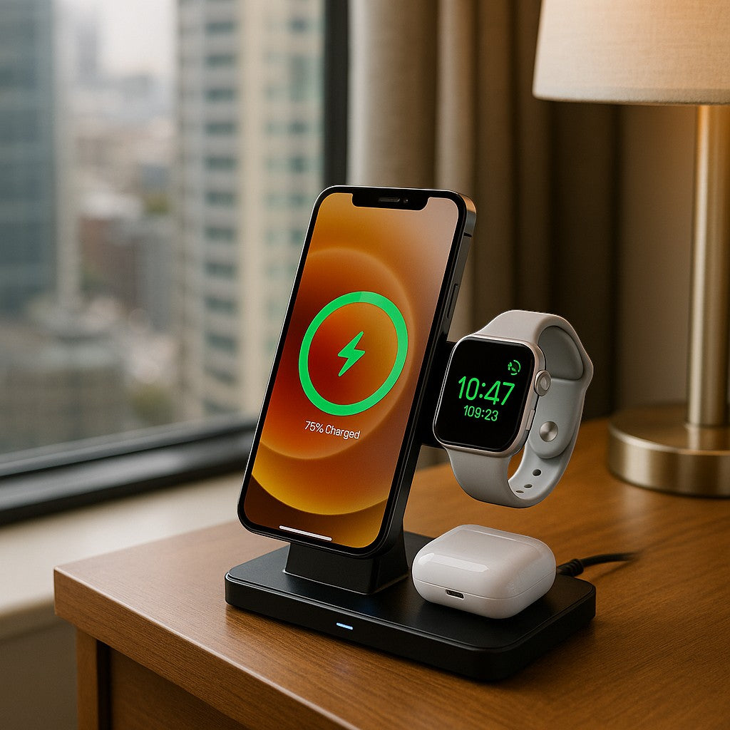 3-in-1 Wireless Charging Station W326 Phone Watch Buds - lifestyle 5