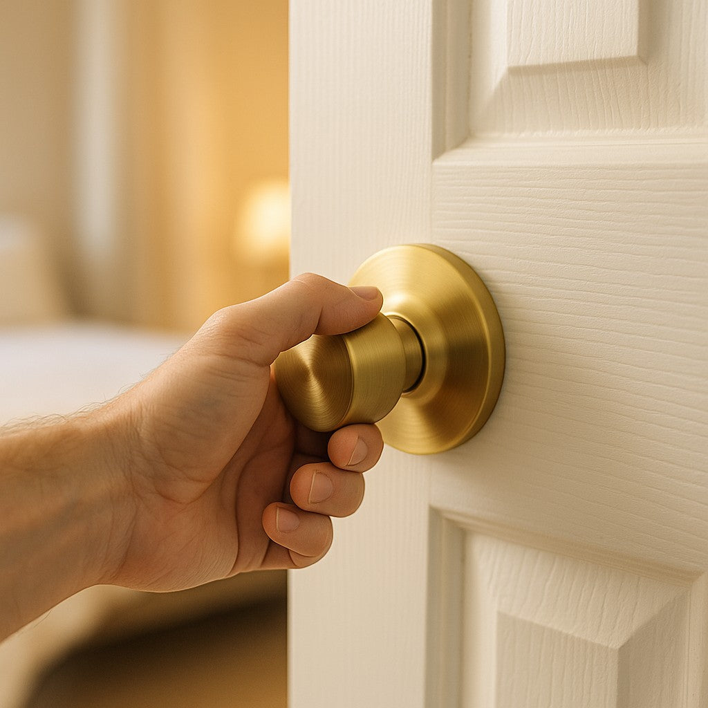 goldenwarm Brushed Gold Door Knob Bedroom Bathroom - lifestyle 1