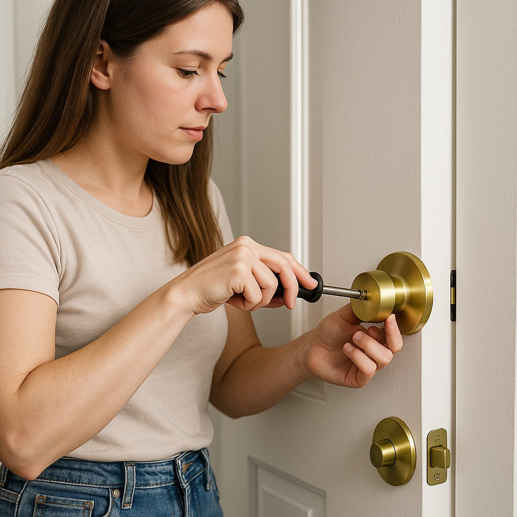 goldenwarm Brushed Gold Door Knob Bedroom Bathroom - lifestyle 4