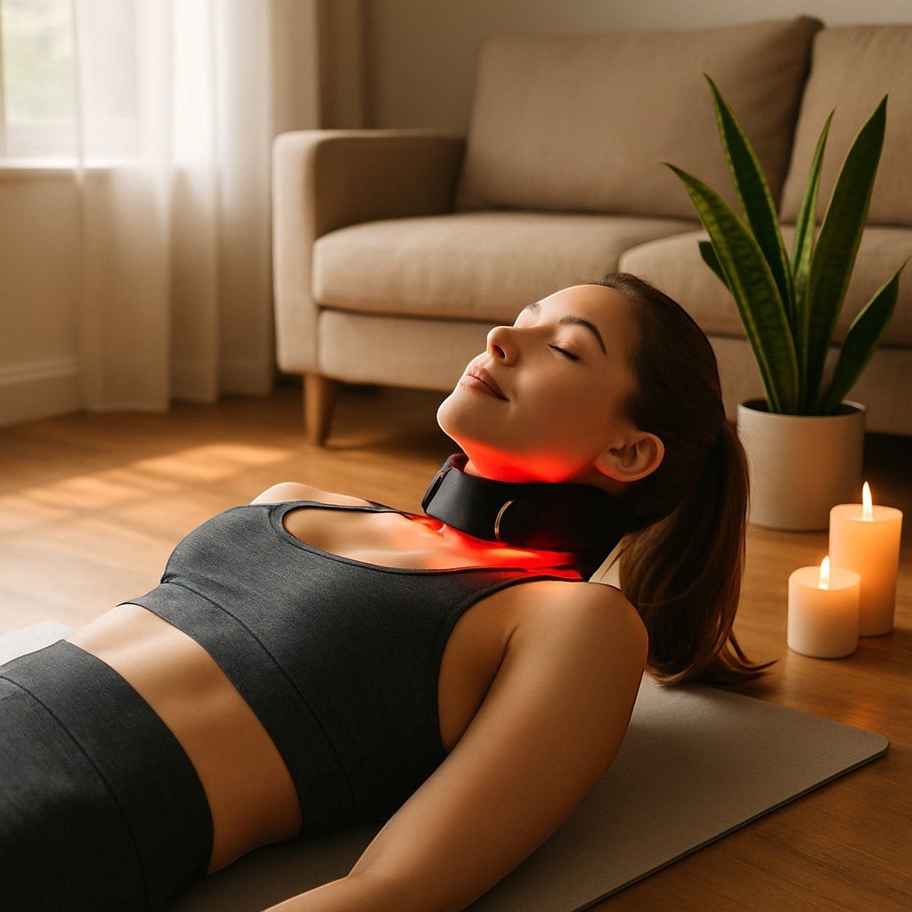 Red Light Therapy Neck Support Brace Black - lifestyle 4