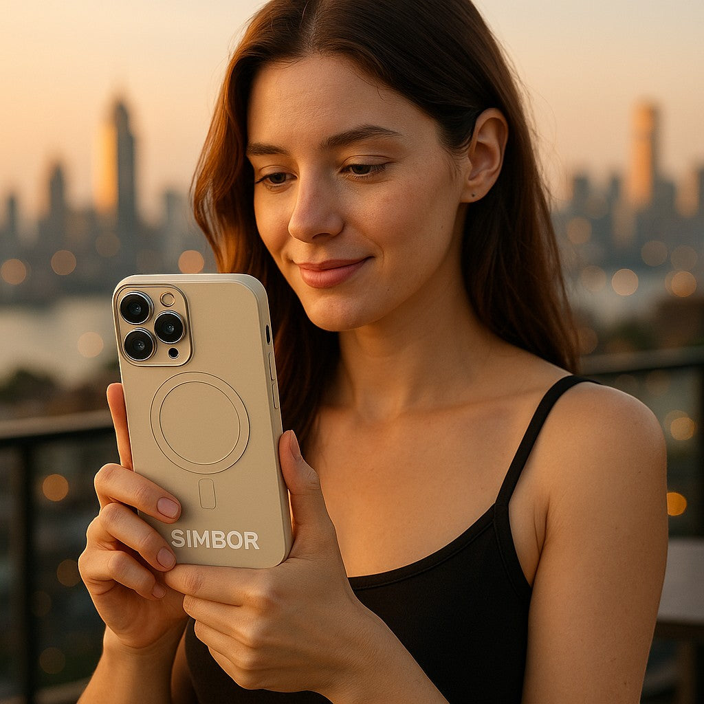 SIMBOR iPhone 17 Pro Magnetic Case Black MagSafe - lifestyle 3