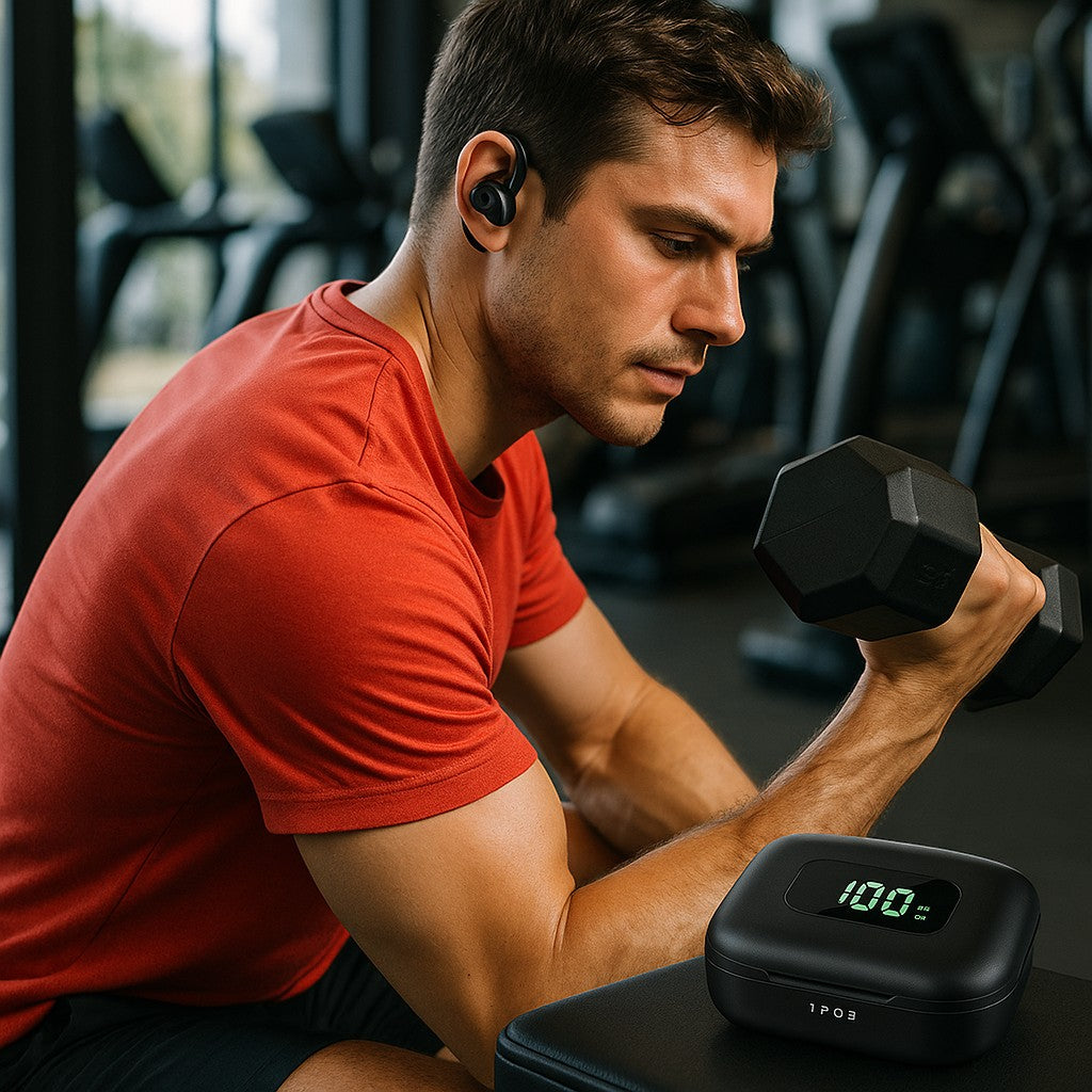 LERNC TP03 Sport Wireless Earbuds LCD Touch Anti-Loss - lifestyle 1